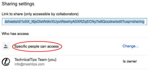 google sheet tab share link