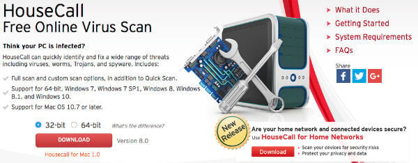 TrendMicro HouseCall Online Scanner