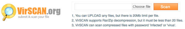 VirScan Online File Scanner