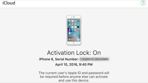 iPhone activation lock result