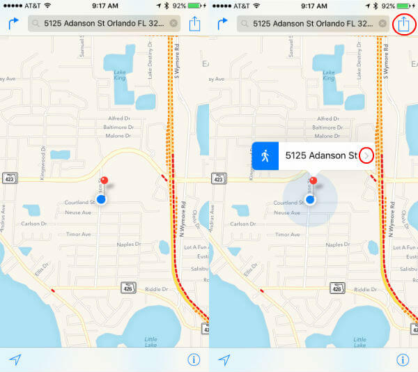 apple map pin location