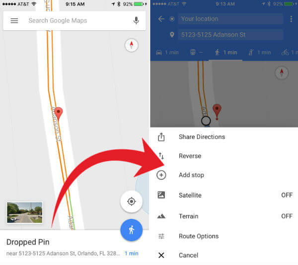 google map pin location