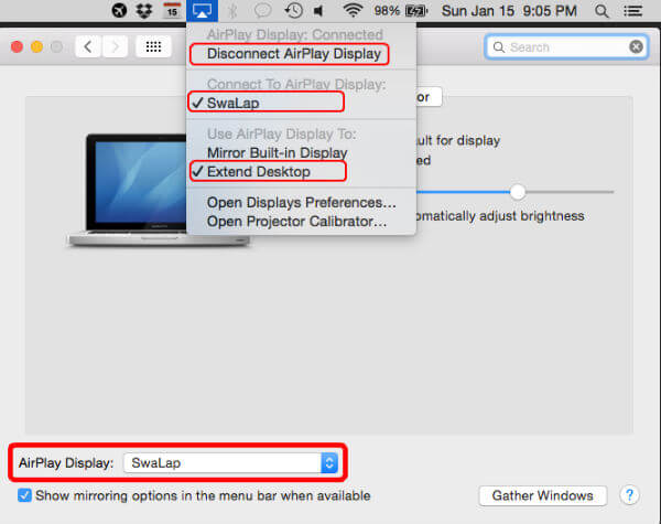 AirPlay Mac extend Windows
