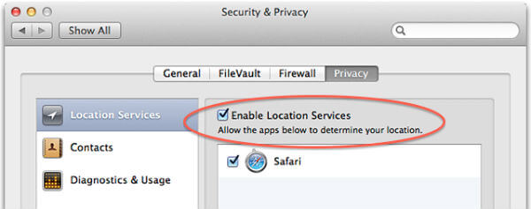 Enable Location Service