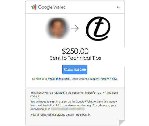 claim gmail money received