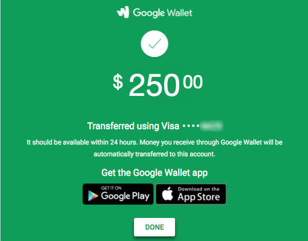 gmail money transfer wallet
