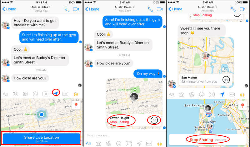 How to Share Live Location with iPhone   Android Phone  - 42