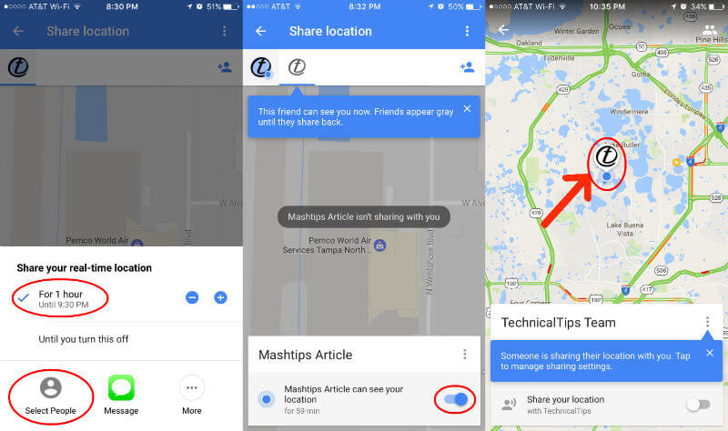 How to Share Live Location with iPhone   Android Phone  - 84