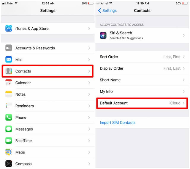 iphone transfer contacts without icloud