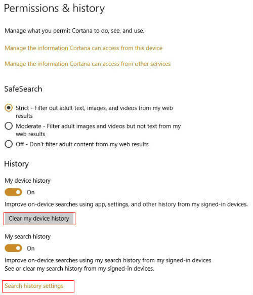 How to Clear Search History of Cortana and Bing in Windows 10 - 15