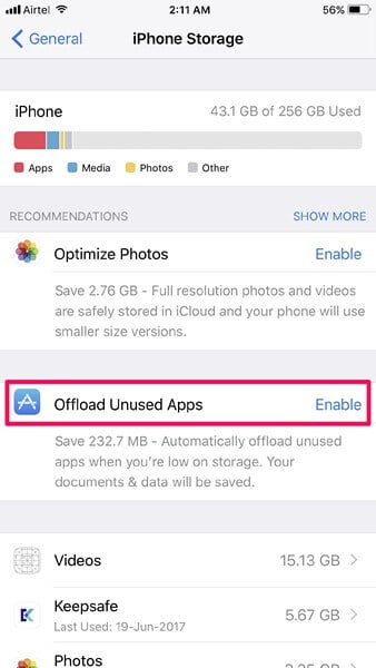 How to Save iPhone Storage Space by Offloading Apps in iOS 11 - 65