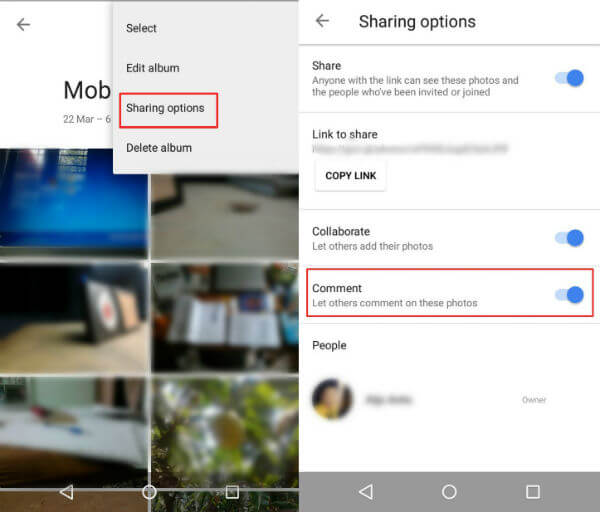 Google Photos Commenting
