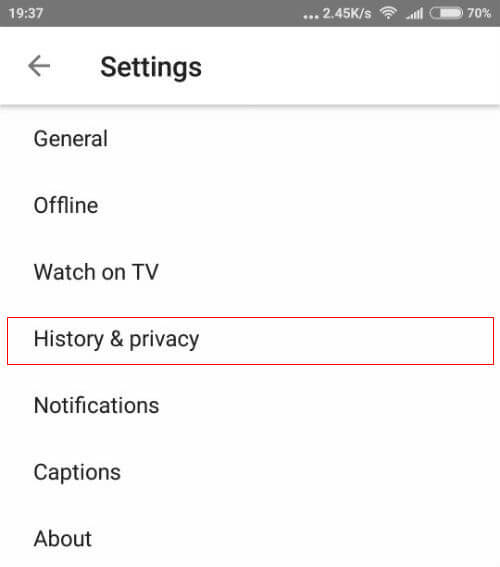 delete youtube watch history