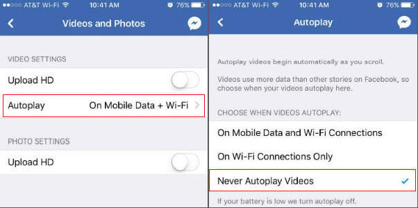 facebook video autoplay disable ios