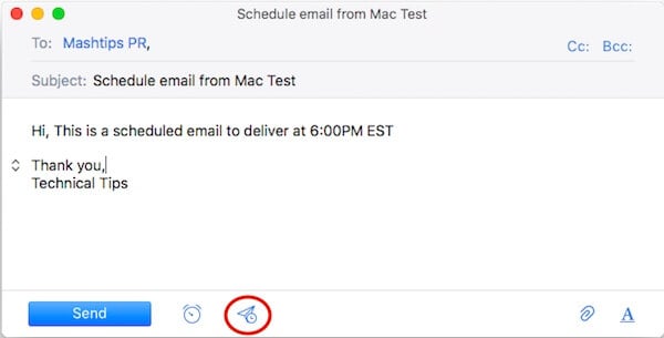 Mac Email Draft