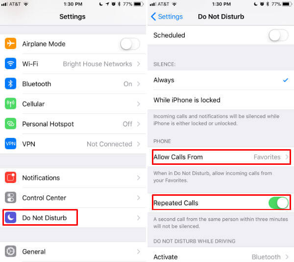 How to Set iPhone Do Not Disturb Exceptions for Messages and Calls  - 86