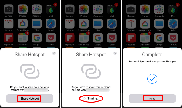 iPhone Hotspot Password Share