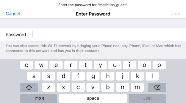 iPhone WiFi Password Request