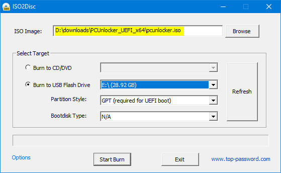 PCUnlocker iso2disc