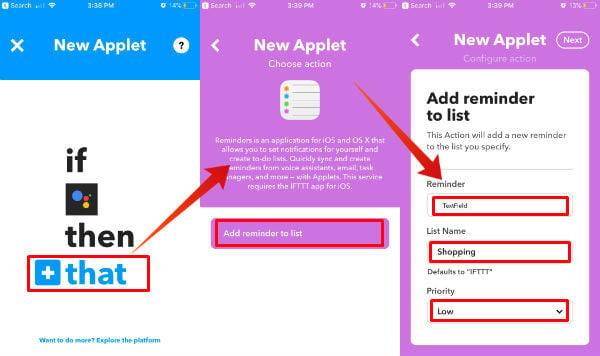 iOS Reminder Applet Setup