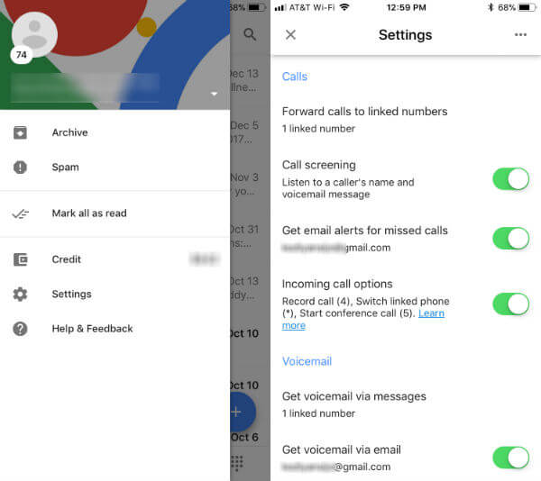 Google Voice Call Record App Setting