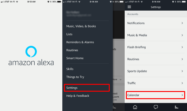 Alexa iCloud Settings