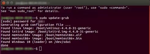 Update grub не находит linux