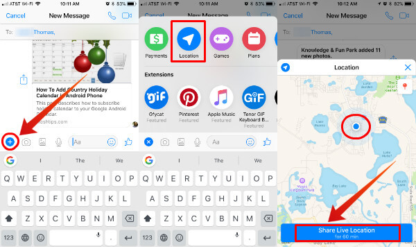 Messenger Live Location Sharing iOS
