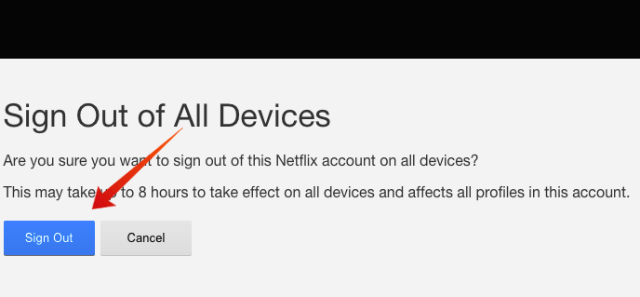 Netflix Sign out Confirm