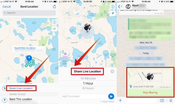 How to Share Live Location on iPhone with Message Apps  - 10