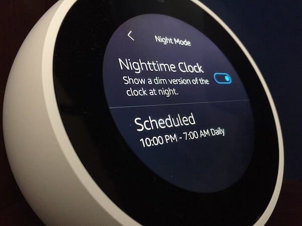 Echo Spot Nighttime Mode