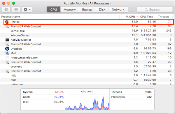 Firefox Crypto Mining CPU