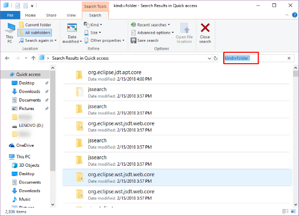 Windows 10 Properties Search