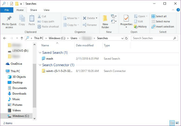 Windows 10 Search Folder