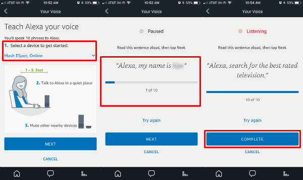 amazon echo voice profiles