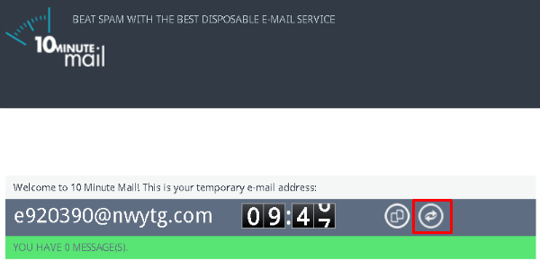 10minutemail Disposable Email service