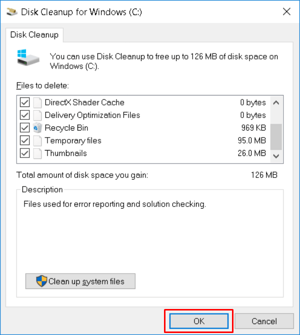 Windows10 Disk Cleanup