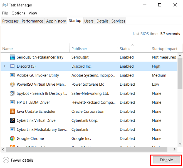 Disable Windows 10 Startup Programs gaming optimization