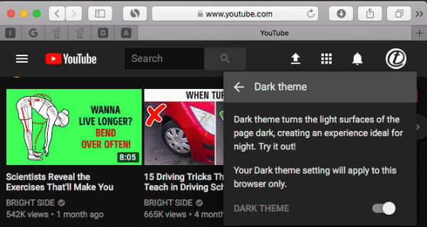 YouTube Dekstop Dark Theme