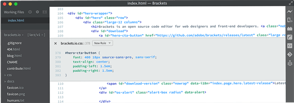 brackets text editor