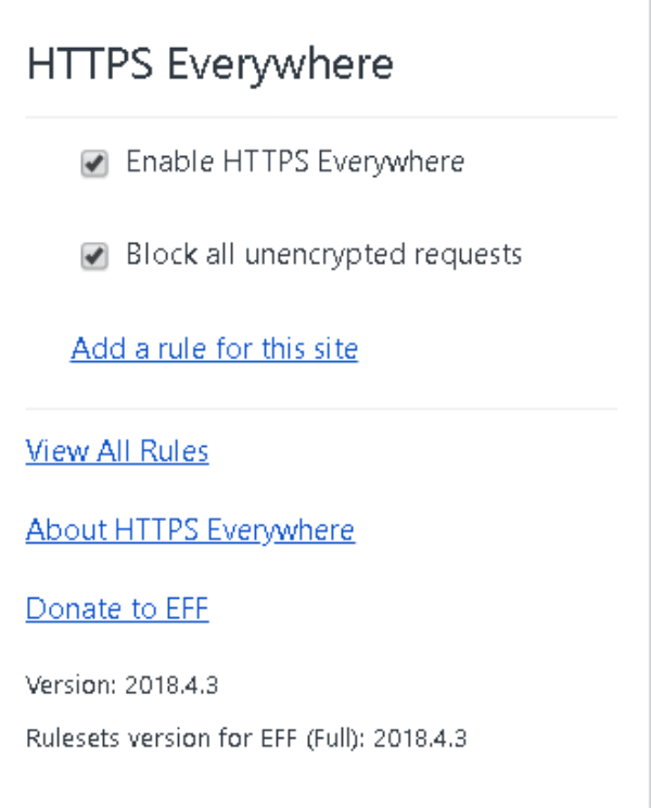 HTTPS Everywhere privacy plugin - privacy protection