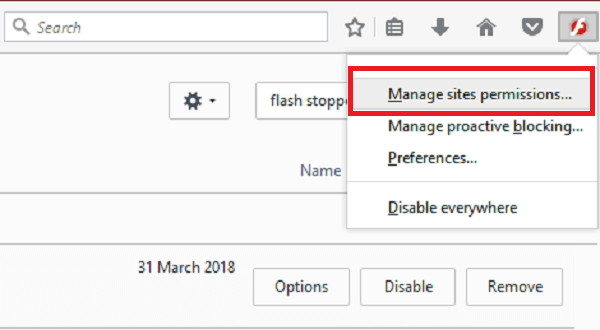 stop auto play videos by flashstopper permissions for firefox