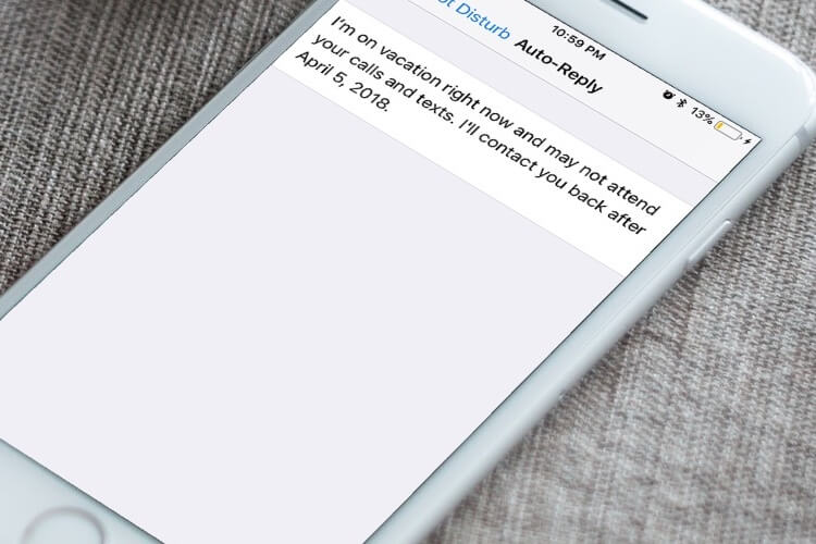 How to Set Out-of-Office Auto Reply Text Message on iPhone for Calls ...