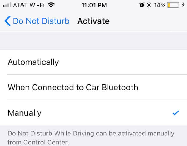 iPhone DND Activation Modes