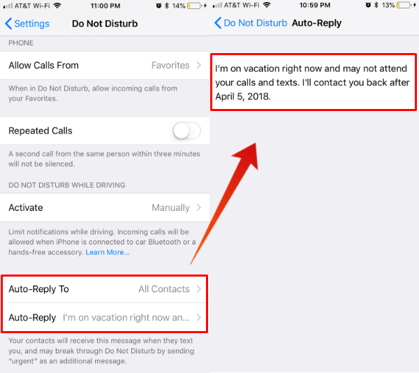 How To Set Out of Office Auto Reply Text Message On IPhone For Calls 