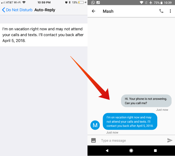 How to Set Out of Office Auto Reply Text Message on iPhone for Calls and Messages - 59