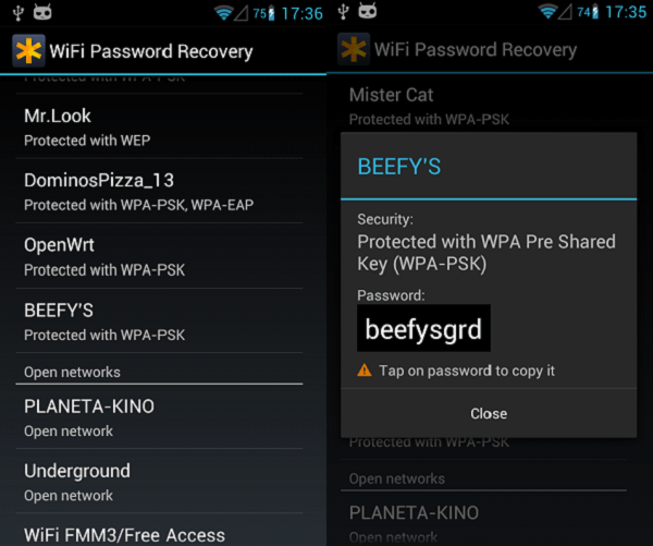 Android WiFi Passwords Recovery Pro Network Name