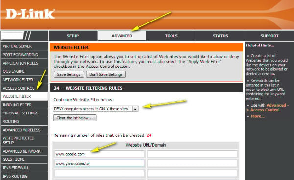 Dlink Router Website Blocking