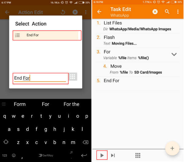 End For Tasker Android whatsapp media move