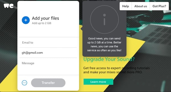 WeTransfer Large File Transfer